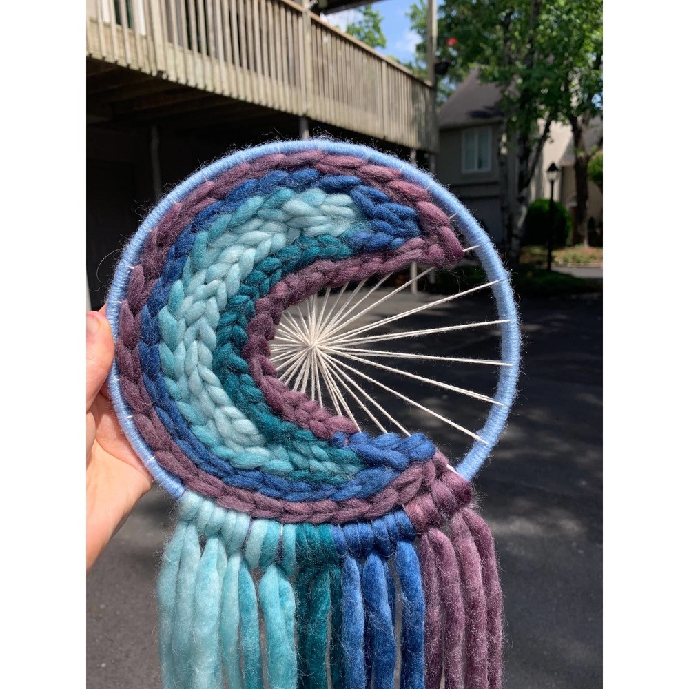 Blue Moon Weaving | Moon Macrame | Moon Wall Hanging | Nursery Moon Art